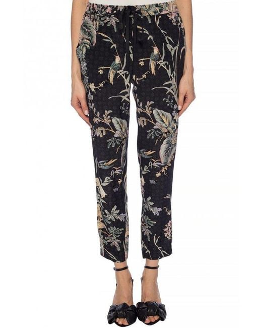 RED Valentino Black Printed Casual Pants