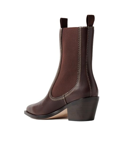 Loeffler Randall Brown Leather Ankle Boots