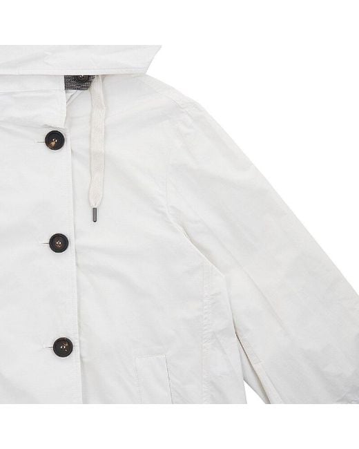 Brunello Cucinelli White Long-Sleeved Casual Jacket