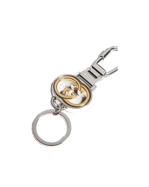 Gucci White Interlocking G Key Chain for men