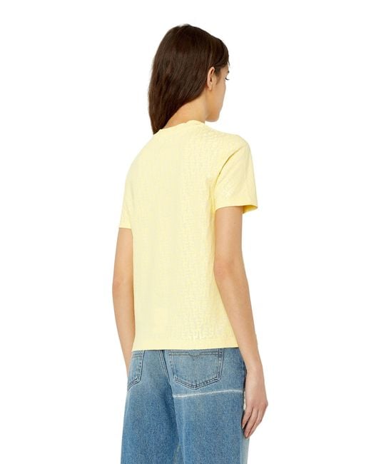 DIESEL Yellow Logo-Print Short-Sleeve T-Shirt