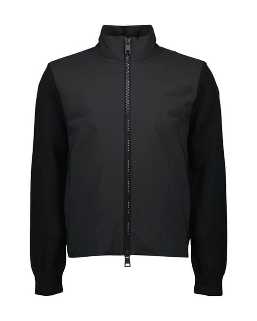 Moncler Black Matt Effect Zipped Cardigan for men