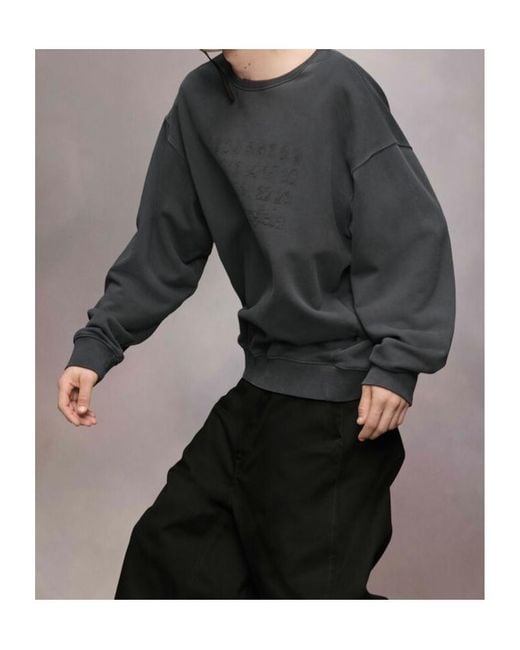 Maison Margiela Gray Numbers Motifed Crewneck Sweatshirt for men