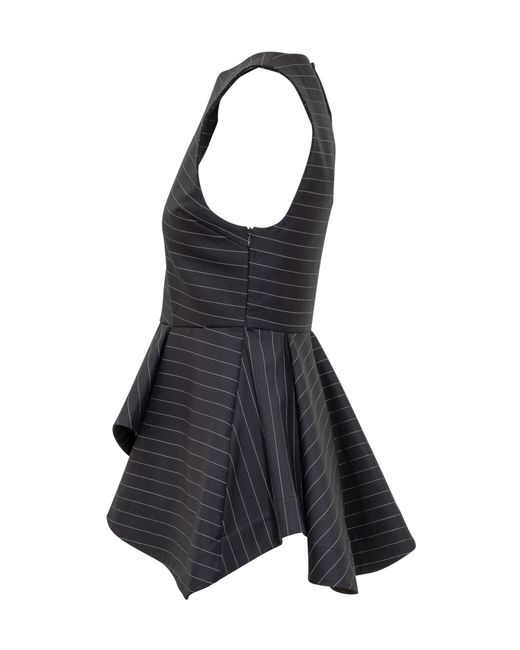 J.W. Anderson Gray Jw Anderson Pinstriped Peplum Top