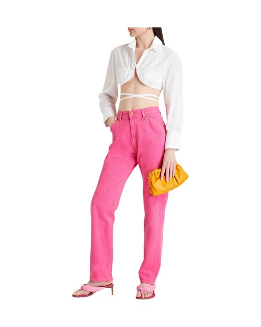 Jacquemus White Solid Colour Tops