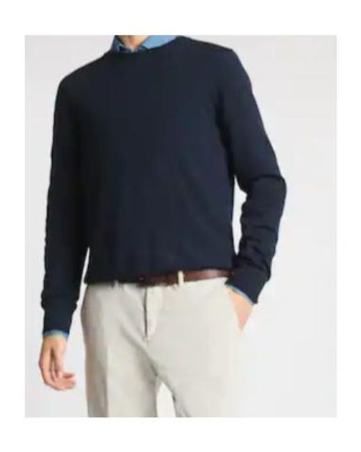 Fay Blue Crew-Neck Knitted Sweater for men