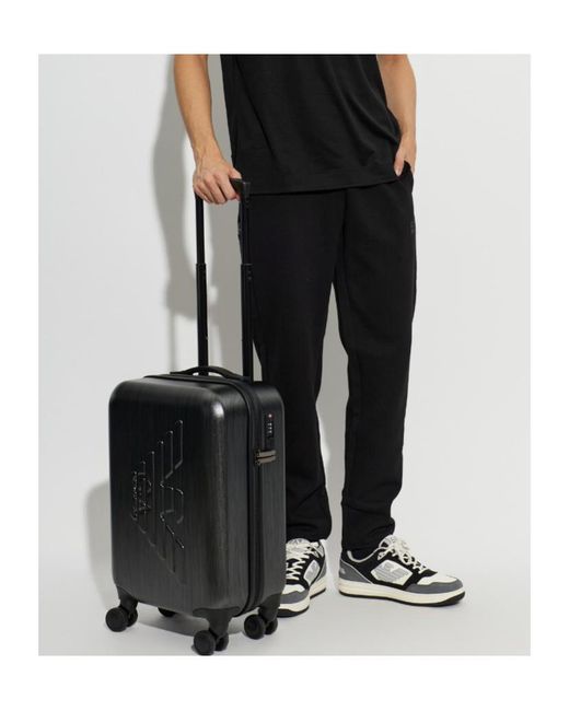 EA7 Black Elastic-Waist Athletic Pants for men