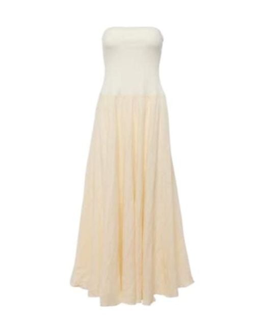 Johanna Ortiz White Linen-Blend Maxi Dress