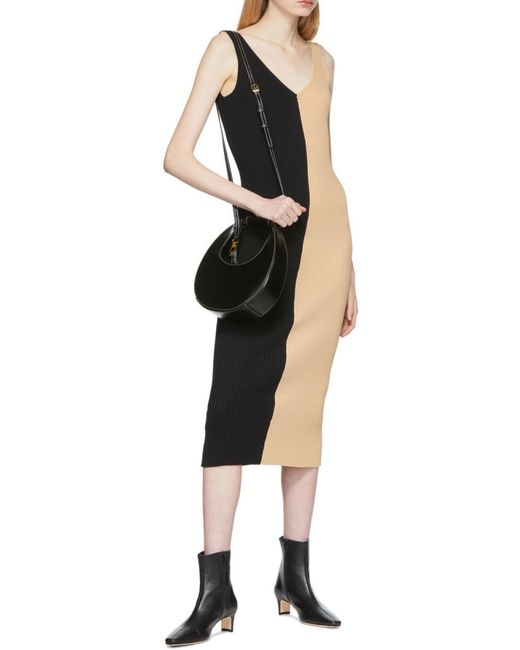 Staud Black Moon Leather Tote