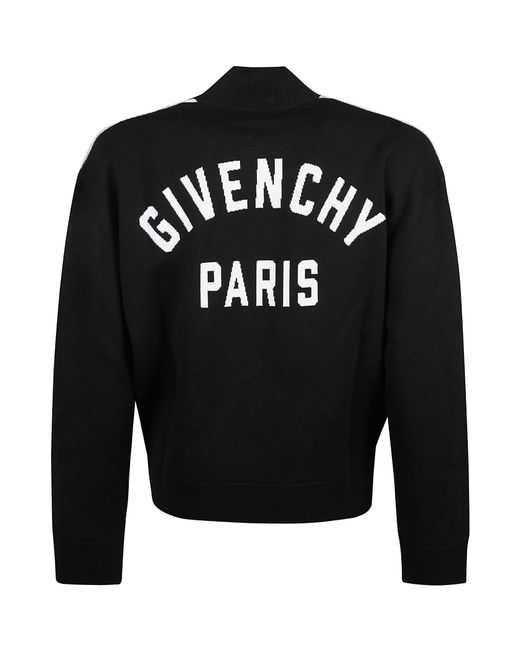 Givenchy Black Logo-Intarsia Knitted Jacket for men