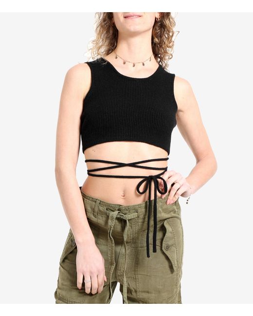 A PAPER KID Black Sleeveless Vest