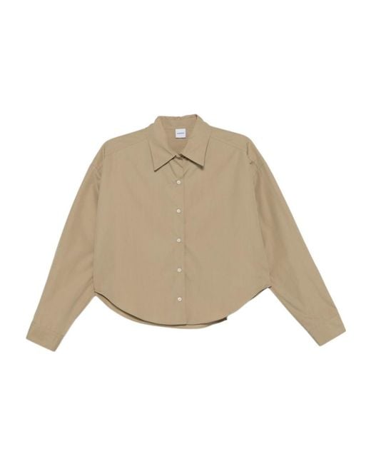 Aspesi Natural Cropped Button-Up Shirt