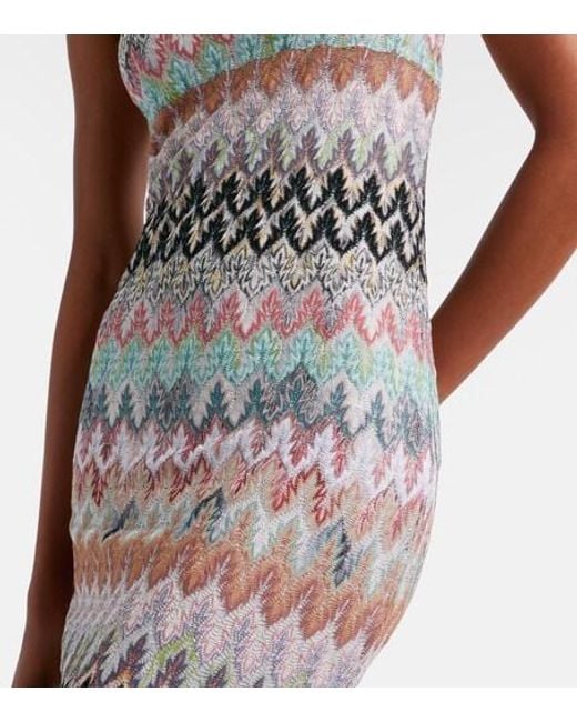 Missoni White Sequin-Knit Metallic Gown