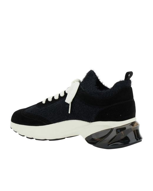 Tory Burch Black Logo Patch Knitted Lace-Up Sneakers
