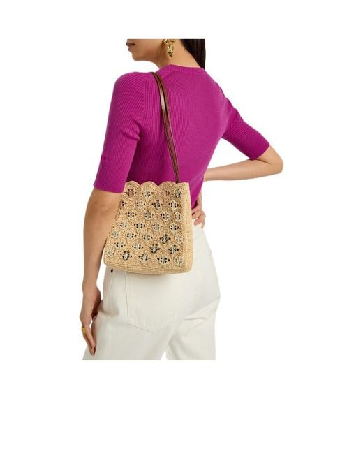 Rabanne Metallic Raffia Shoulder Bag