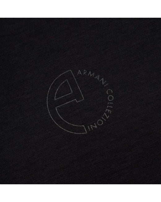 Armani Collezioni Black Logo Short-Sleeved Polo Shirt for men