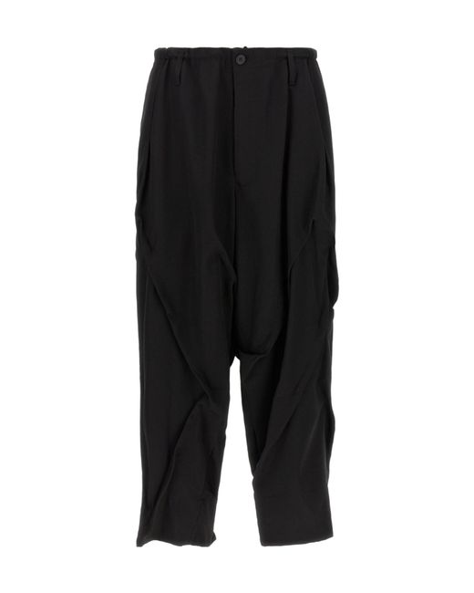 Yohji Yamamoto Black 'Tuck Pants' Pants for men