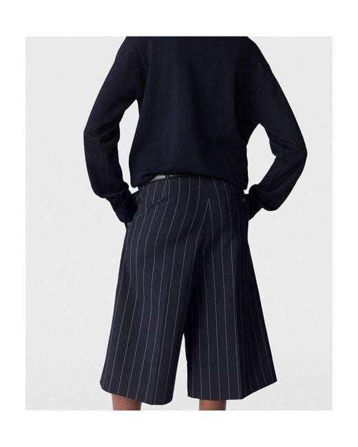 Stella McCartney Blue Tailored Pinstripe Shorts