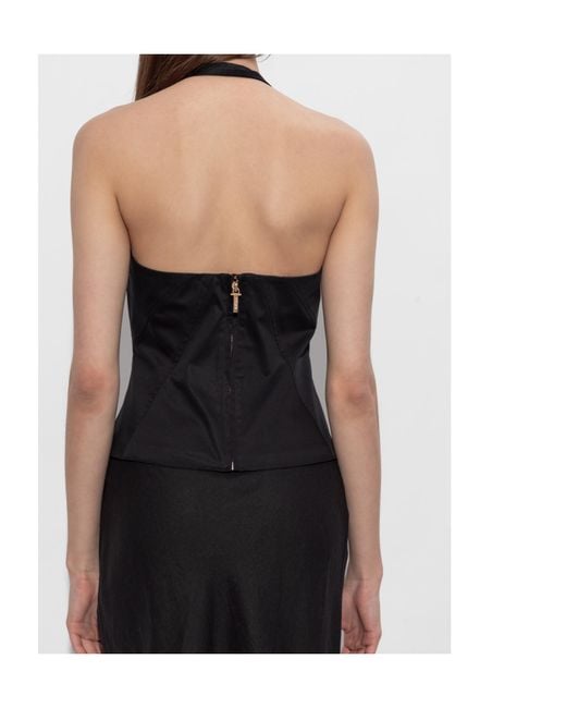 Cult Gaia Black Elorae Halterneck Top
