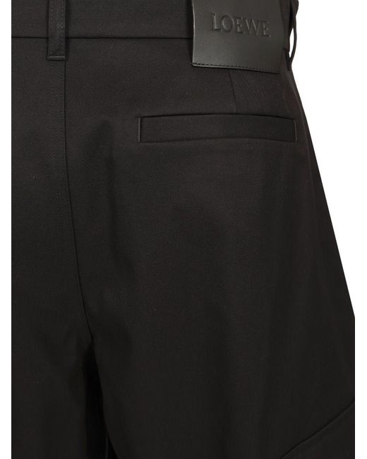 Loewe Black Wide Leg Cargo Trousers for men