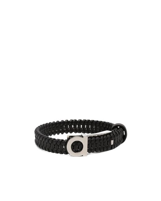 Ferragamo White Braided Bracelet for men