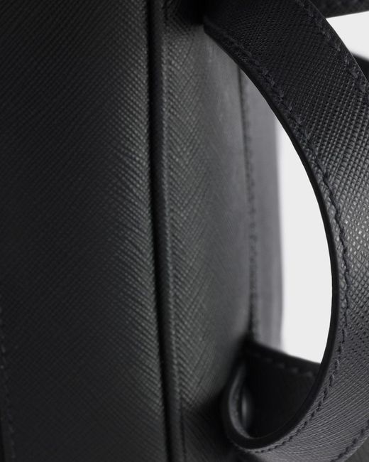 Prada Black Triangle-Logo Zipped Backpack for men