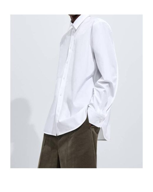 Bottega Veneta White Cotton Poplin Shirt for men
