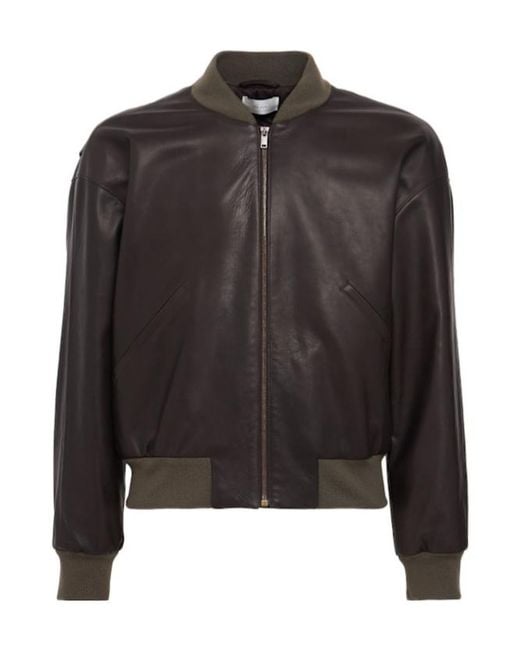 The Row Black Setsen Leather Jacket for men
