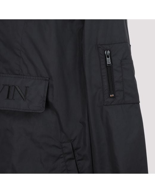 Lanvin Black Logo-Embroidered Windbreaker Jacket for men