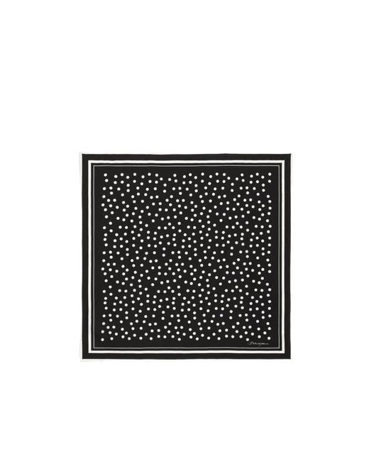 Dolce & Gabbana Black Polka Dot Printed Scarf