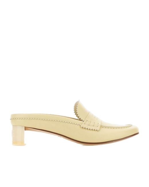 MM6 by Maison Margiela White Swing Toe Leather Loafers