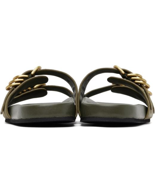 Rag & Bone Green Rue Suede Slippers