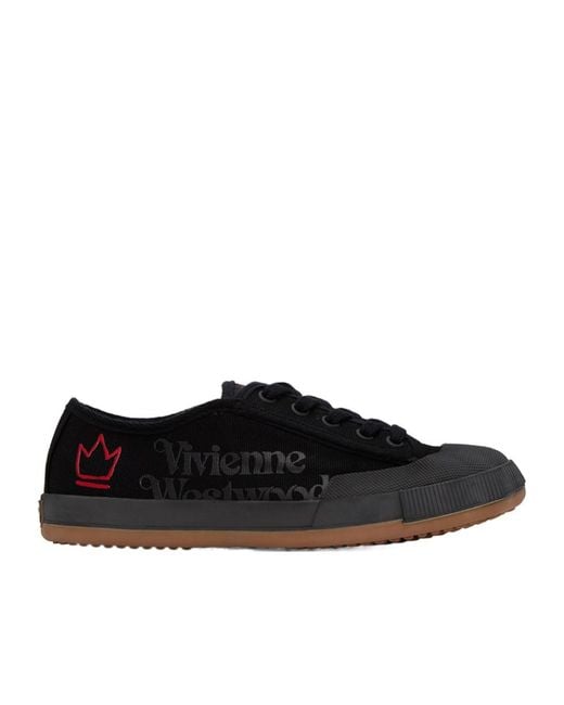 Vivienne Westwood Black Lace-Up Low-Cut Casual Shoes