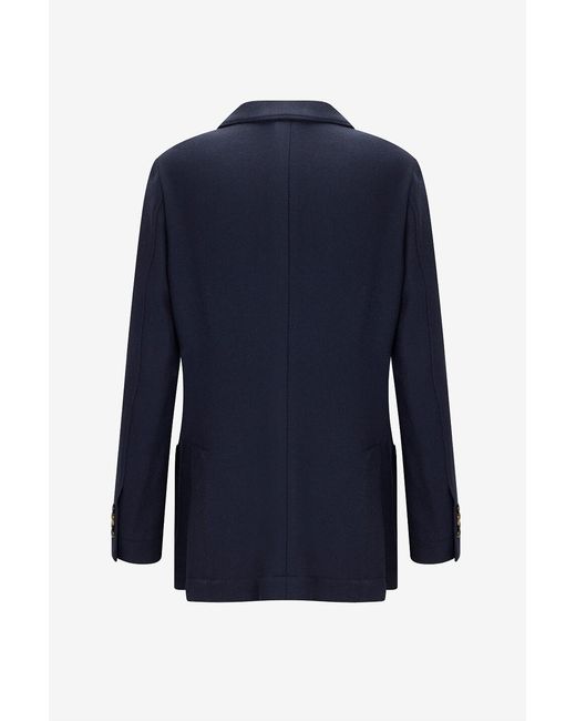 Brunello Cucinelli Blue Long-Sleeve Casual Jacket for men