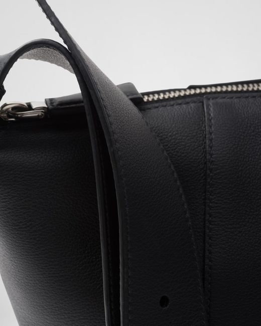 Prada Black Leather Shoulder Bag for men