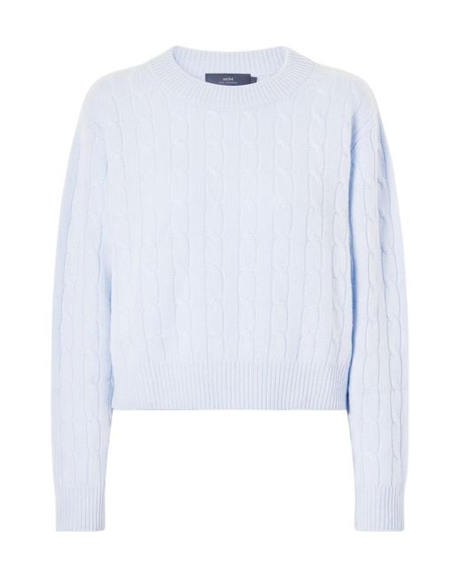 arch4 White Tinka Cable-Knit Cashmere Sweater