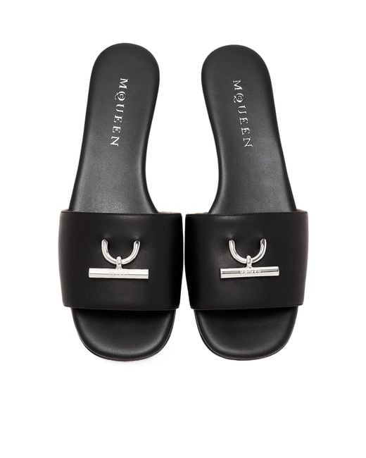 McQueen White Arc Slip-On Slides