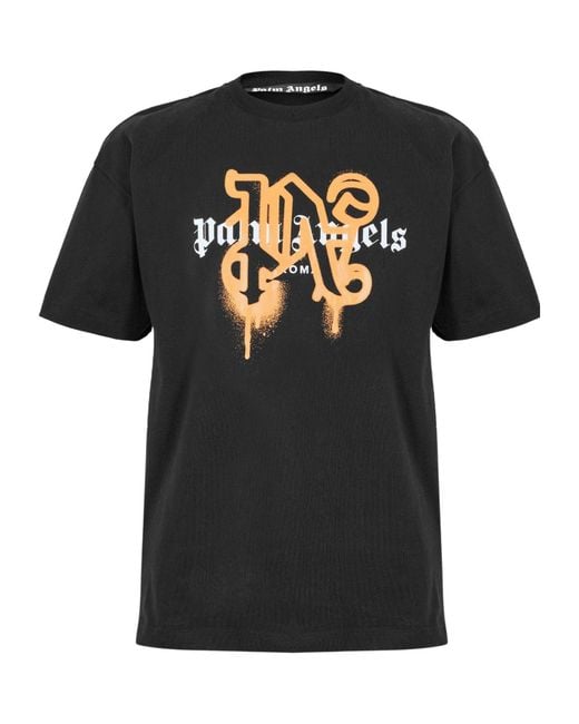 Palm Angels Black Crew-Neck Short-Sleeve T-Shirt for men