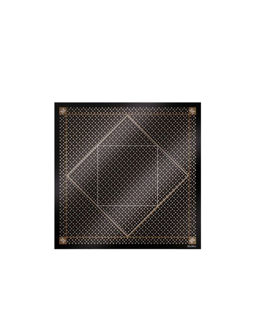 Max Mara Black Printed Silk Oversized Scarf