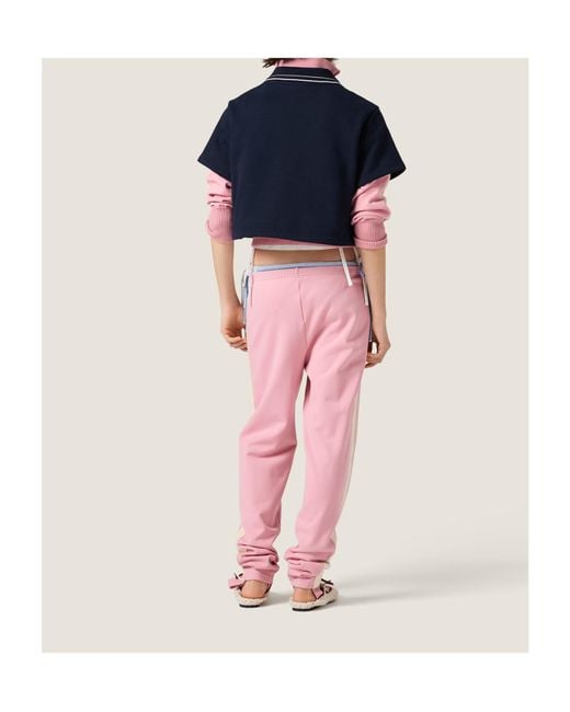 Miu Miu Blue Cropped Polo Sweatshirt