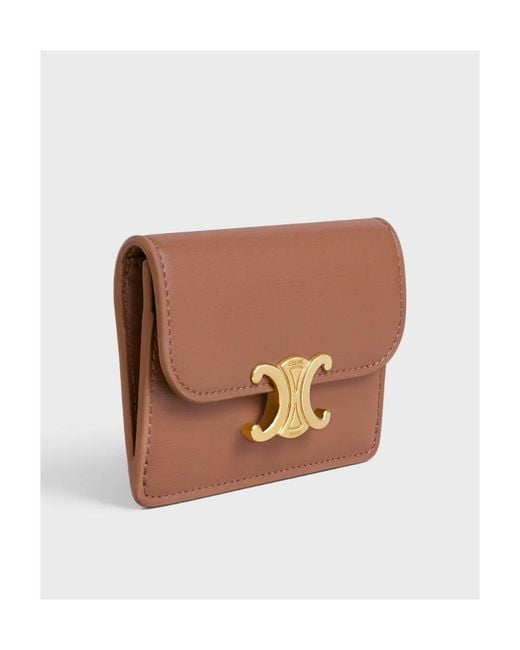 Céline White Card Holder Triomphe