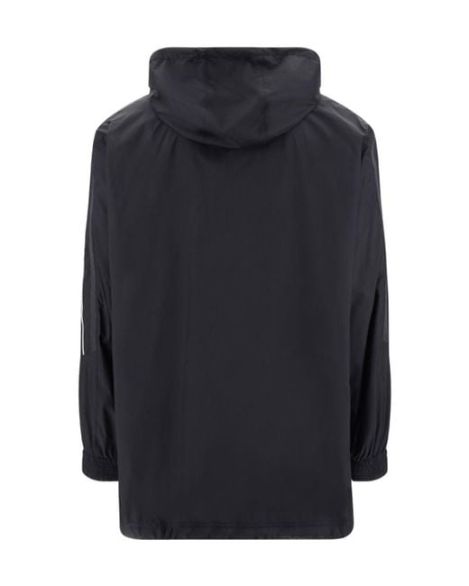 Givenchy Blue Logo Embroidered Hooded Jacket for men