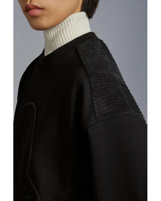 Moncler Black Logo Embroidered Crewneck Sweatshirt