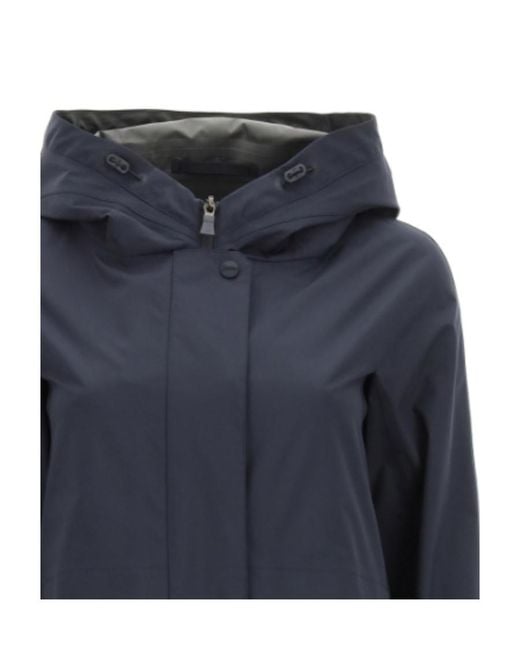 Herno Blue Hooded Rain Jacket