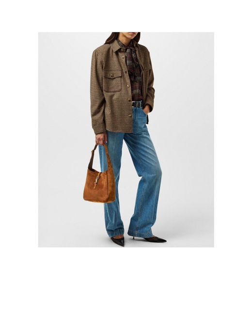 Saint Laurent Brown Solid Color Stylish Shoulder Bag