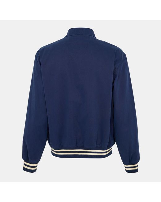 Polo Ralph Lauren Blue Solid Color Bomber Jacket for men