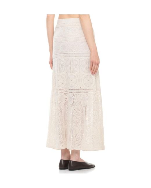 D.exterior White Lace Maxi Skirt