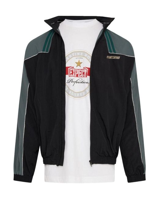 Martine Rose Black Logo Embroidered Zip-Up Jacket for men