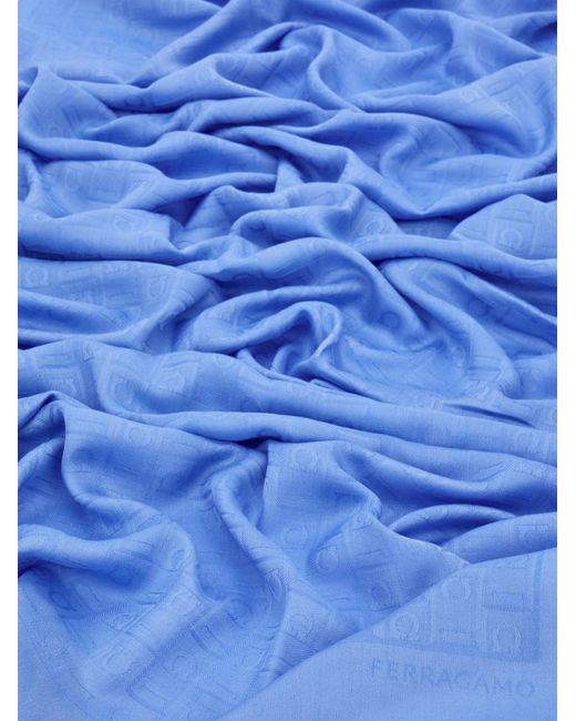 Ferragamo Blue Ferragamo Monogram Stole