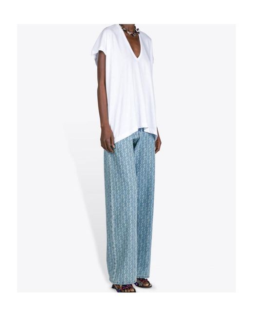 Dries Van Noten White Hena V-Neck T-Shirt
